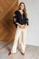 All In Me Embroidered V-Neck Blouse    Blouses Ave Shops- Tilden Co.