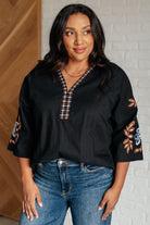 All In Me Embroidered V-Neck Blouse    Blouses Ave Shops- Tilden Co.