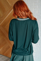 All Out Comfort V-Neck Pullover in Midnight Green    Tops Ave Shops- Tilden Co.