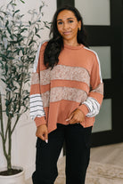 All Over the Place Color Block Relaxed Pullover Womens Ave Shops- Tilden Co.