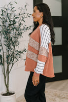 All Over the Place Color Block Relaxed Pullover Womens Ave Shops- Tilden Co.