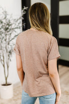 Almost There V-Neck Henley Top In Taupe Tops Ave Shops- Tilden Co.