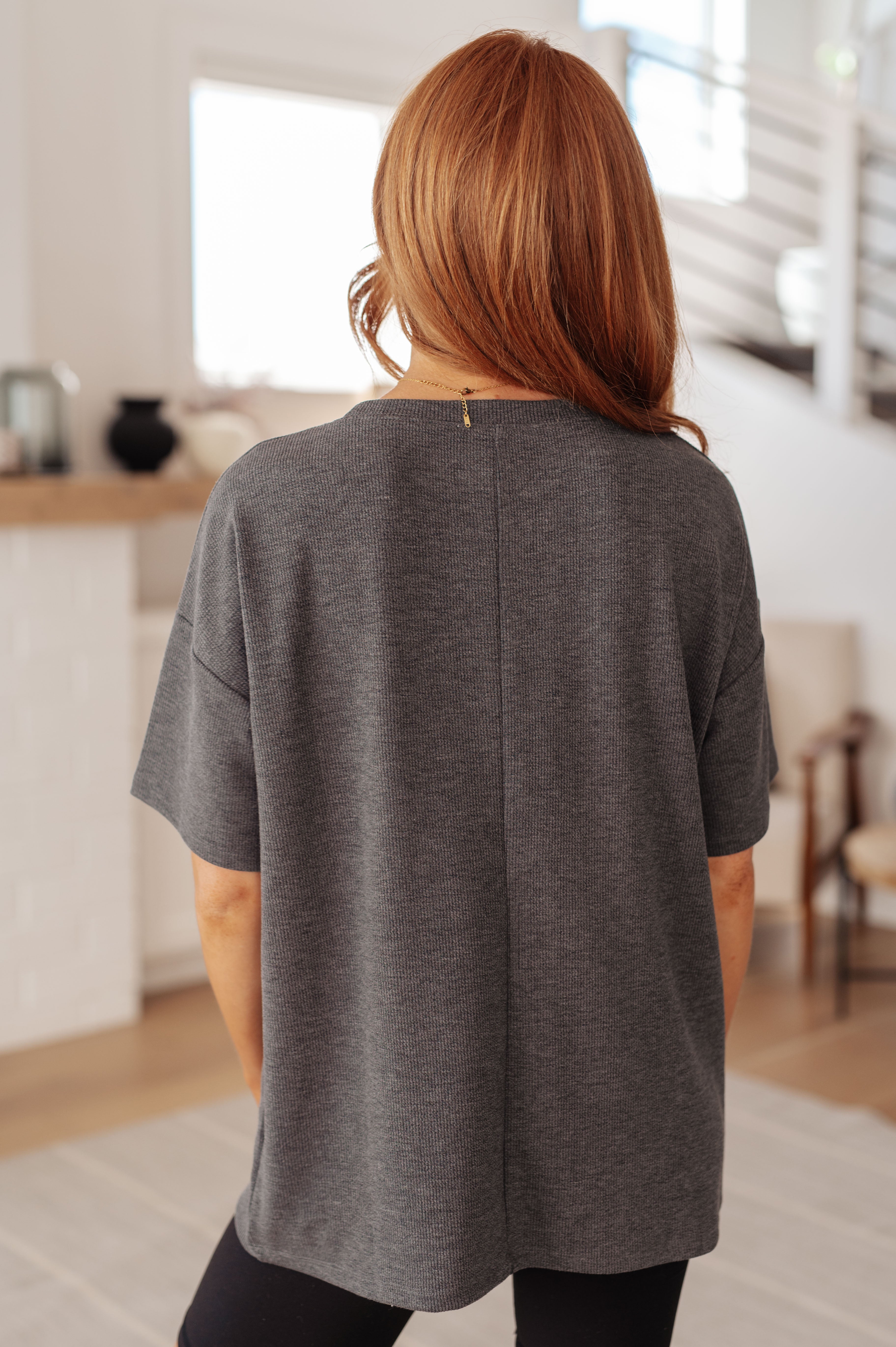 Always Enough Graphic Tee in Charcoal Tops Ave Shops- Tilden Co.