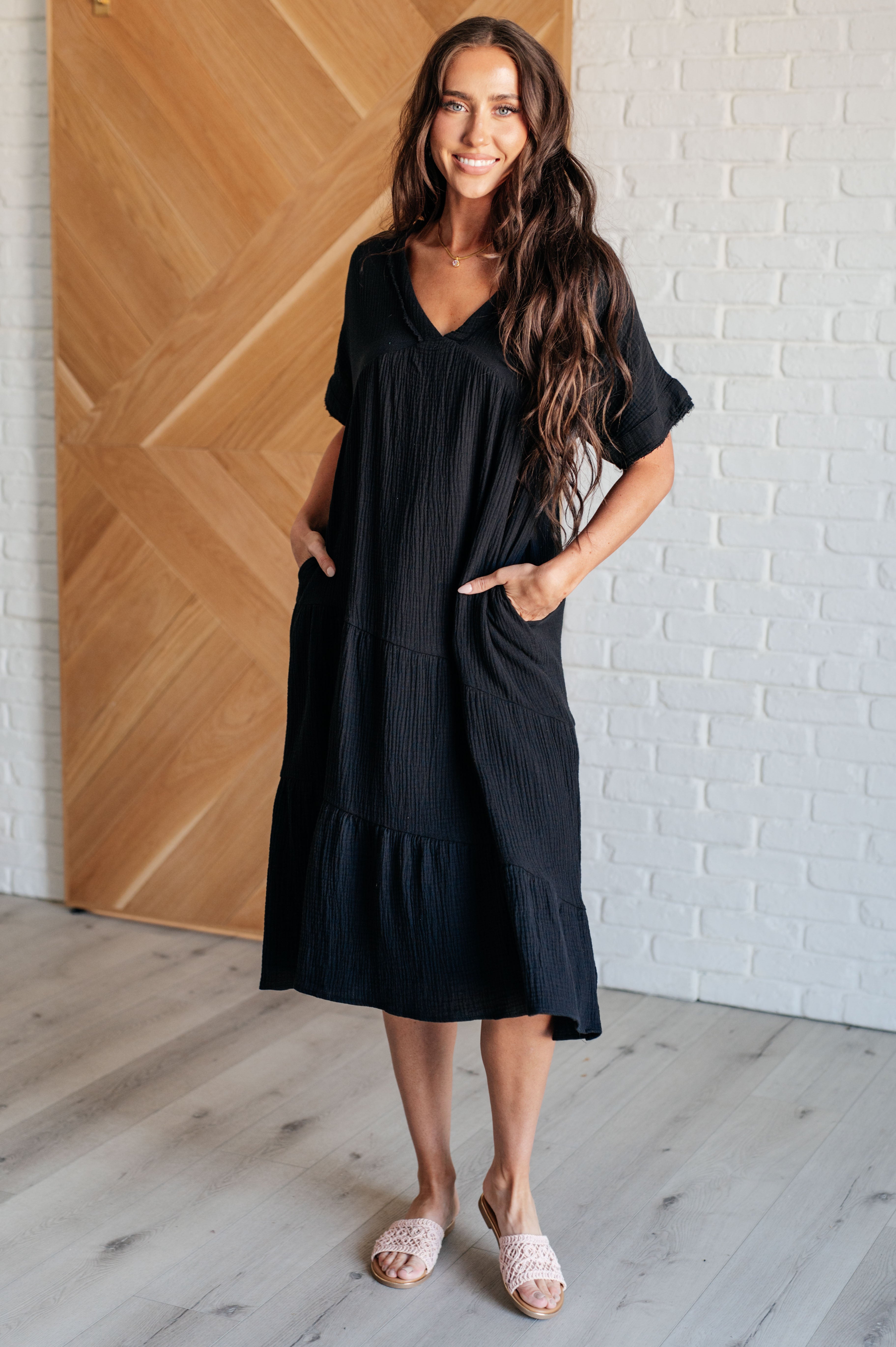 Always Learning Dolman Sleeve Dress in Black    Dresses Ave Shops- Tilden Co.