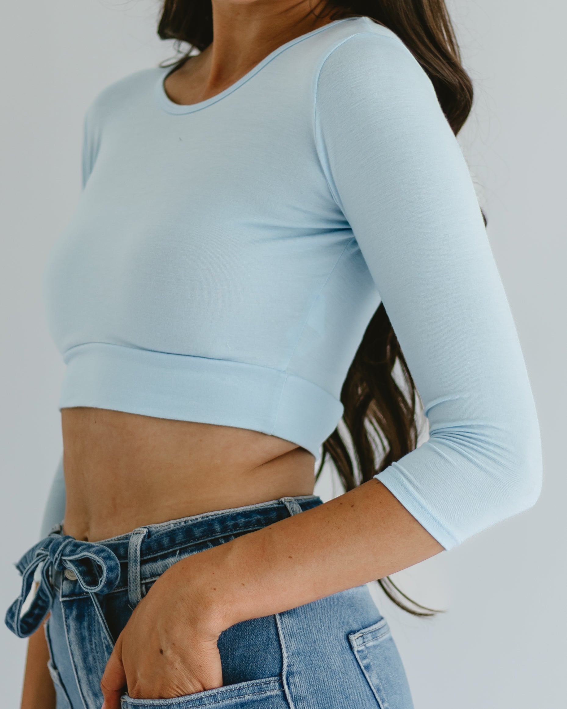 Classic 3/4 Sleeve Halftee Layering Top HALFTEE Layering Fashions- Tilden Co.