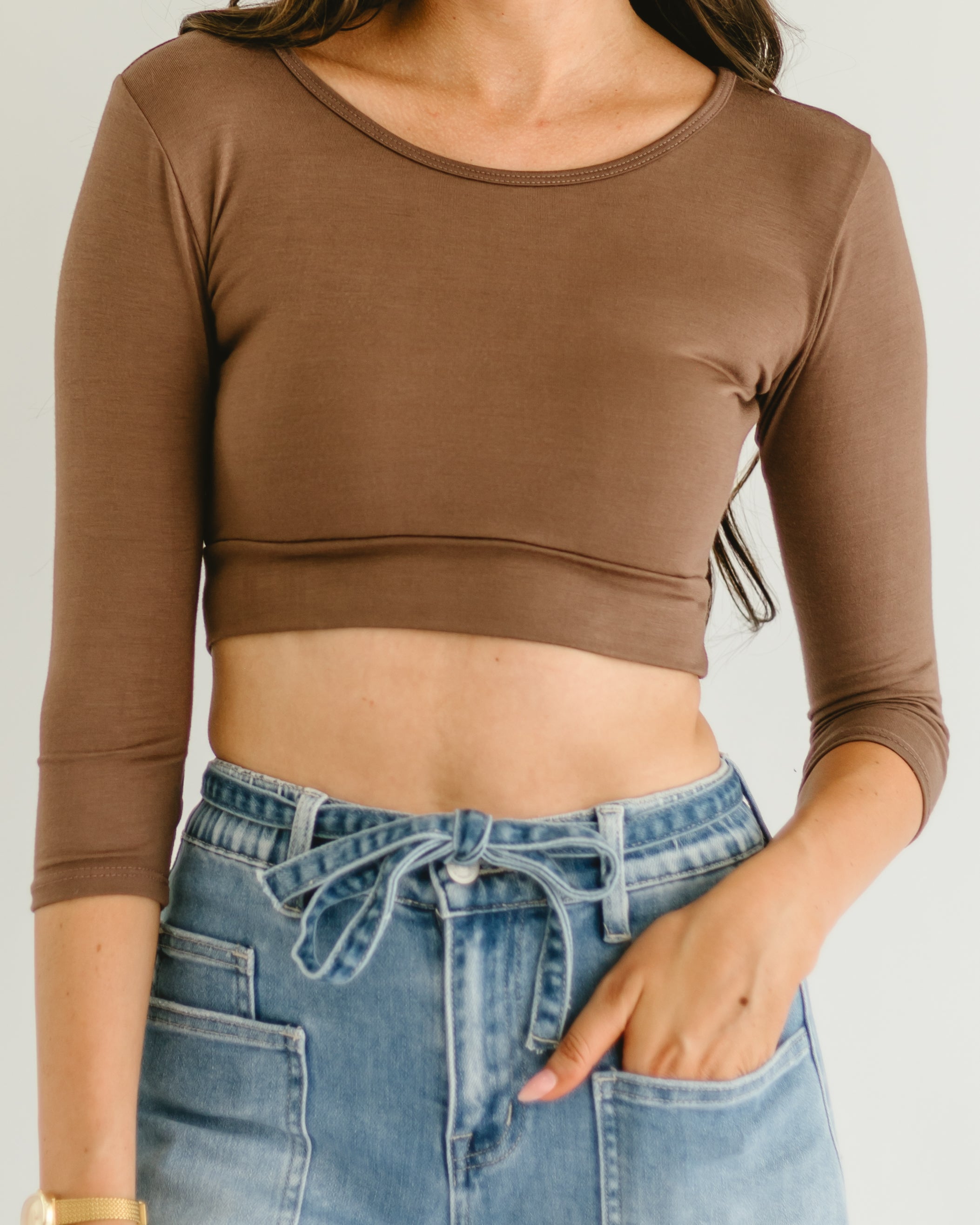 Classic 3/4 Sleeve Halftee Layering Top HALFTEE Layering Fashions- Tilden Co.