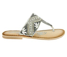 Amare Beaded Sandals in Silver 130 Sandals Naughty Monkey- Tilden Co.