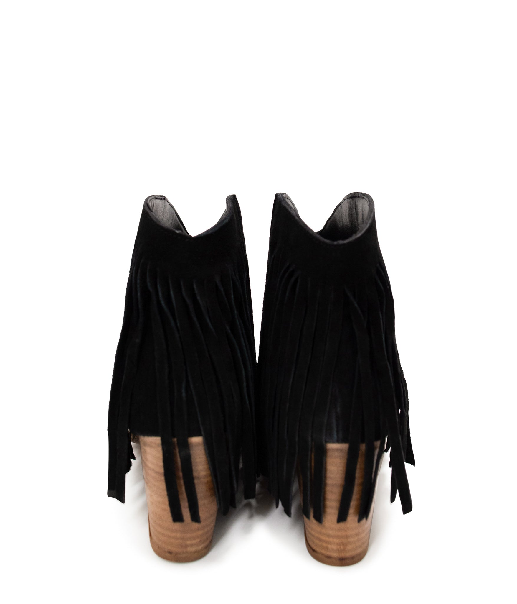 Amos Fringe Ankle Bootie in Black Suede 110 Fashion Boots Naughty Monkey- Tilden Co.