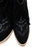 Amos Fringe Ankle Bootie in Black Suede    Shoes Ave Shops- Tilden Co.