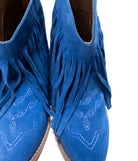 Amos Fringe Ankle Bootie in Blue Suede    Shoes Ave Shops- Tilden Co.