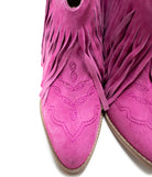 Amos Fringe Ankle Bootie in Magenta Suede    Shoes Ave Shops- Tilden Co.