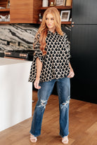 Art Deco Button Up Blouse    Tops Ave Shops- Tilden Co.