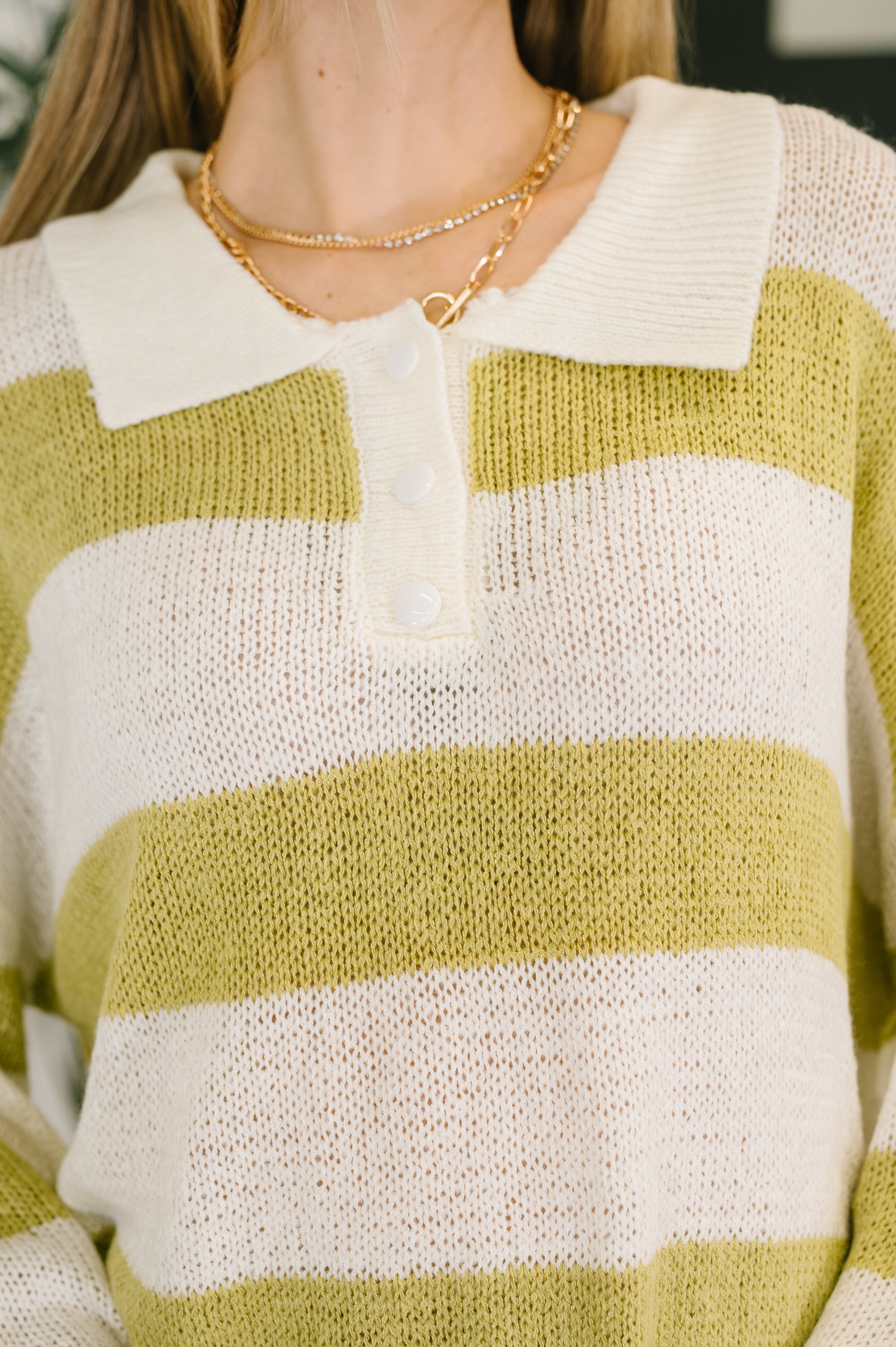 As Long As You're Mine Loose Knit Collared Top Womens Ave Shops- Tilden Co.