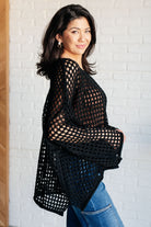 Ask Anyway Fishnet Sweater    Tops Ave Shops- Tilden Co.