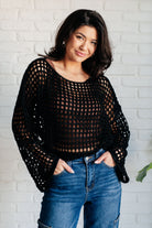 Ask Anyway Fishnet Sweater    Tops Ave Shops- Tilden Co.