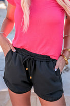 Black Drawstring Everyday Shorts Shorts Jess Lea- Tilden Co.