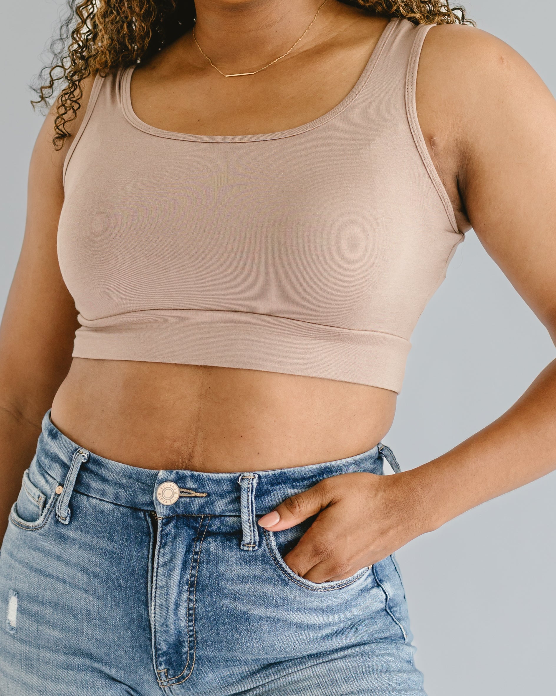 Classic Wide Strap Tank Halftee Nude / XS Nude XS Layering Top HALFTEE Layering Fashions- Tilden Co.