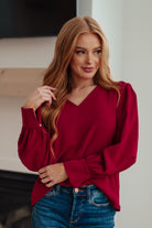 Back in Business V-Neck Blouse    Blouses Ave Shops- Tilden Co.