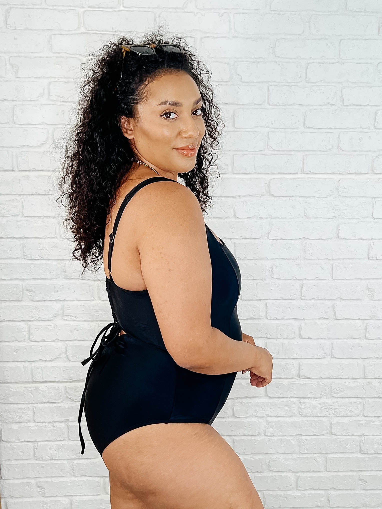 Barcelona Lace Up Swimsuit Swimwear Ave Shops- Tilden Co.