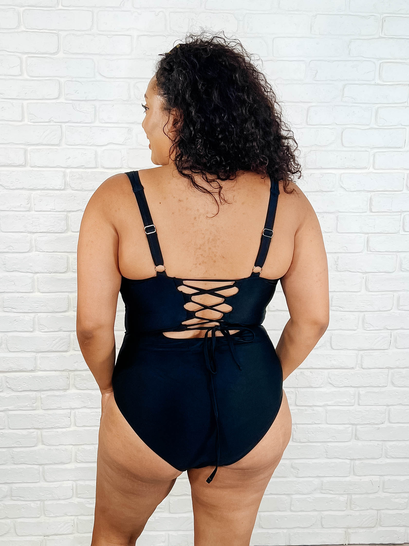 Barcelona Lace Up Swimsuit Swimwear Ave Shops- Tilden Co.