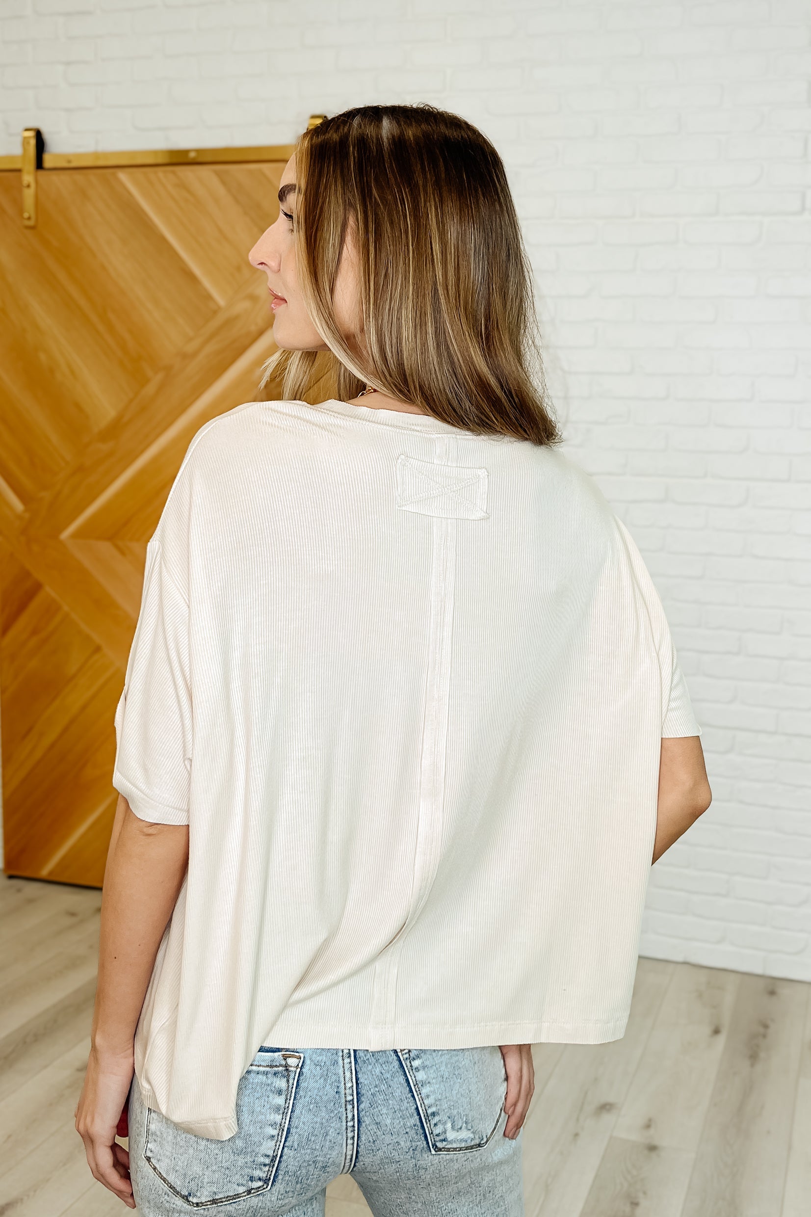Bare Necessitee Relaxed Tee in Sand Beige Womens Ave Shops- Tilden Co.