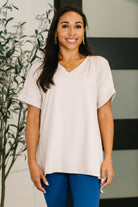 Basic Layering Relaxed V-Neck Tee Womens Ave Shops- Tilden Co.