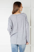 Basically Freezing Brushed Hacci Top in Heather Grey Tops Ave Shops- Tilden Co.