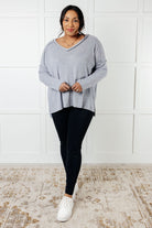 Basically Freezing Brushed Hacci Top in Heather Grey Tops Ave Shops- Tilden Co.