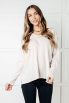 Basically Freezing Brushed Hacci Top in Sand Beige Tops Ave Shops- Tilden Co.