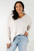 Basically Freezing Brushed Hacci Top in Sand Beige Tops Ave Shops- Tilden Co.