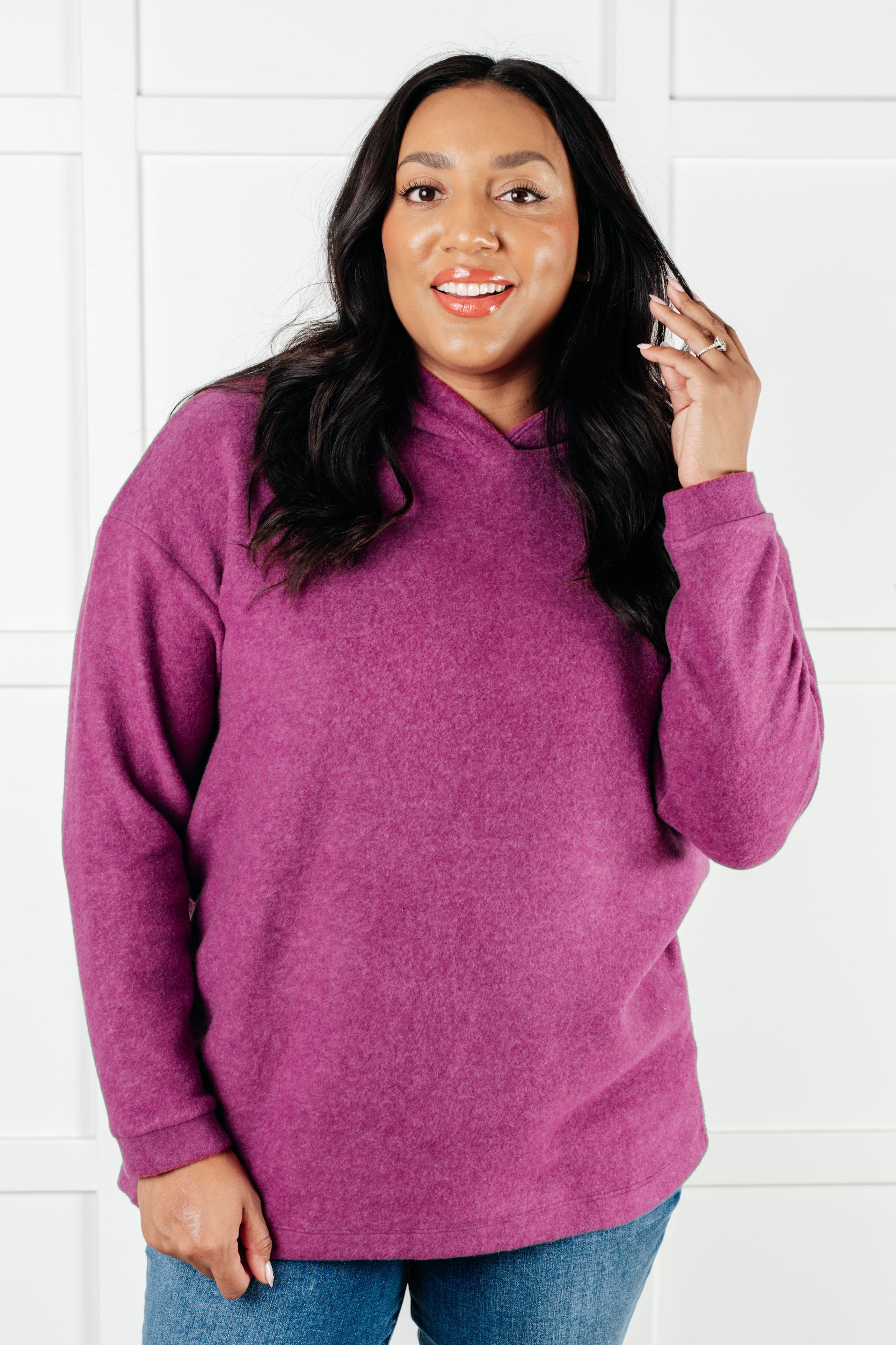 Basically My Favorite Hooded Pullover in Light Plum Tops Ave Shops- Tilden Co.