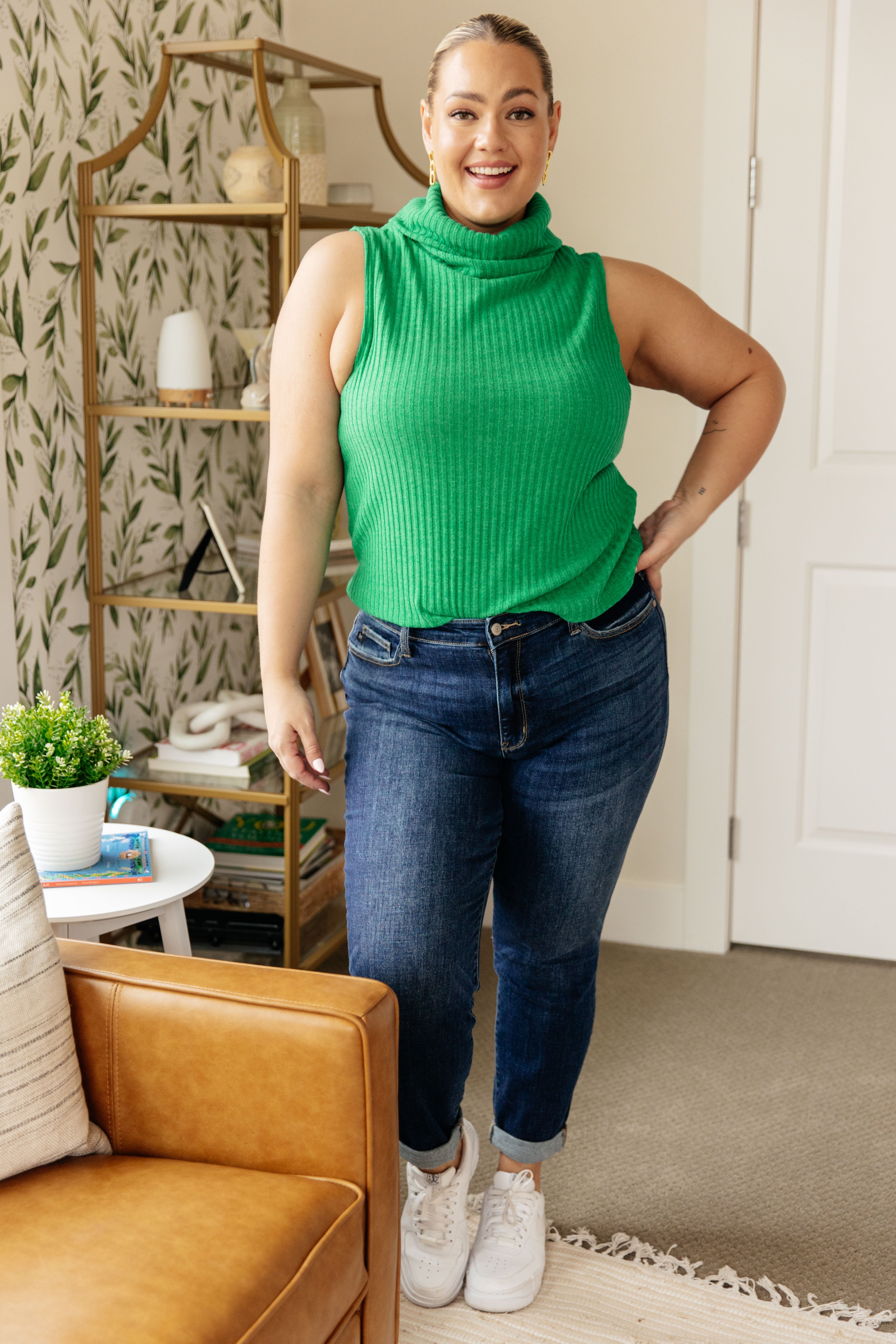 Before You Go Sleeveless Turtleneck Sweater Tops Ave Shops- Tilden Co.