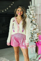 Beige and Pink Nutcracker Sweater Womens Ave Shops- Tilden Co.