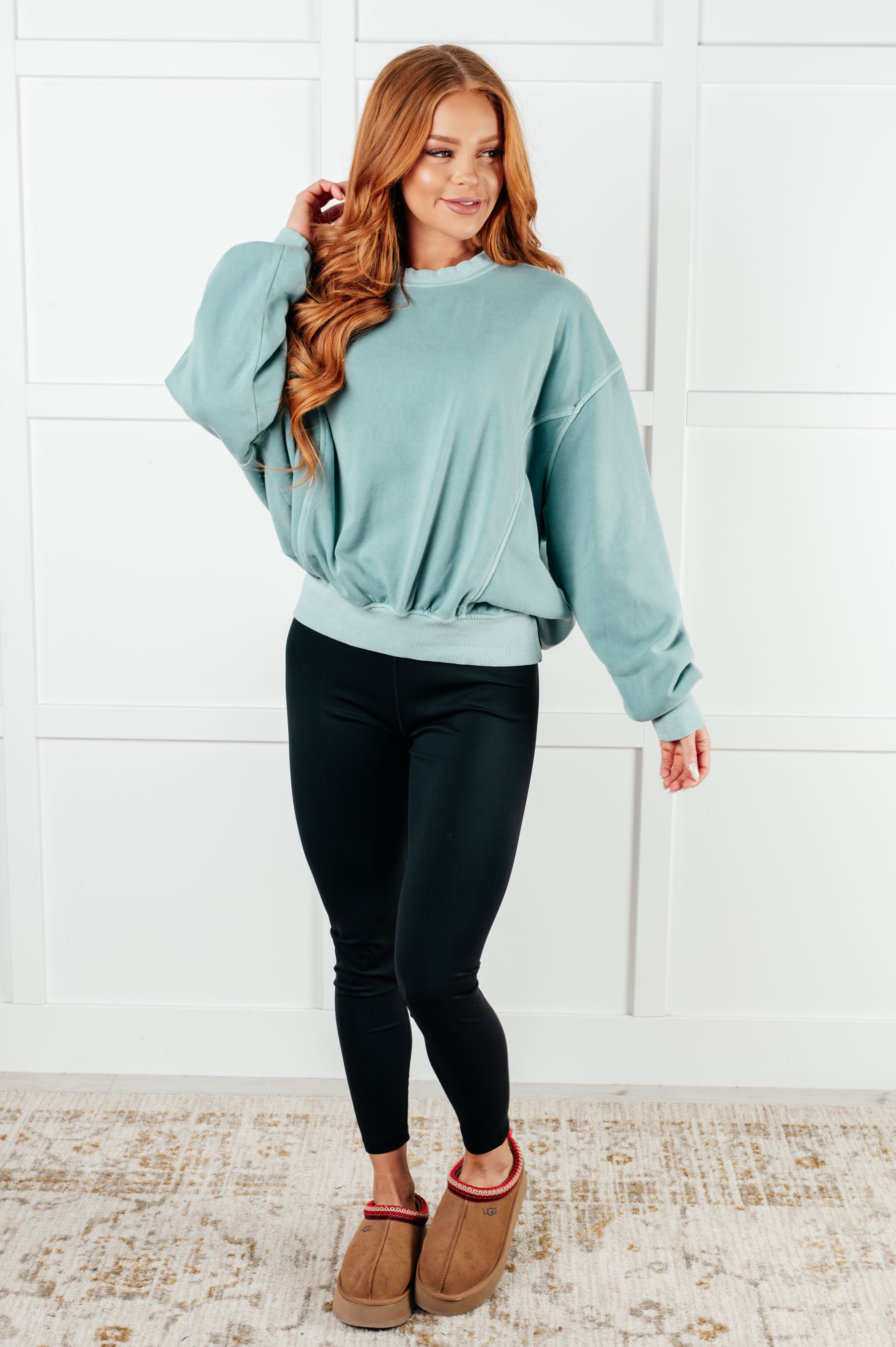 Beyond the Basics Pullover in Blue Grey Tops Ave Shops- Tilden Co.