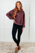 Beyond the Basics Pullover in Eggplant Tops Ave Shops- Tilden Co.