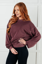 Beyond the Basics Pullover in Eggplant Tops Ave Shops- Tilden Co.