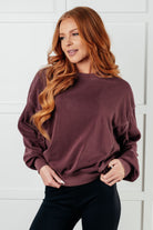 Beyond the Basics Pullover in Eggplant Tops Ave Shops- Tilden Co.