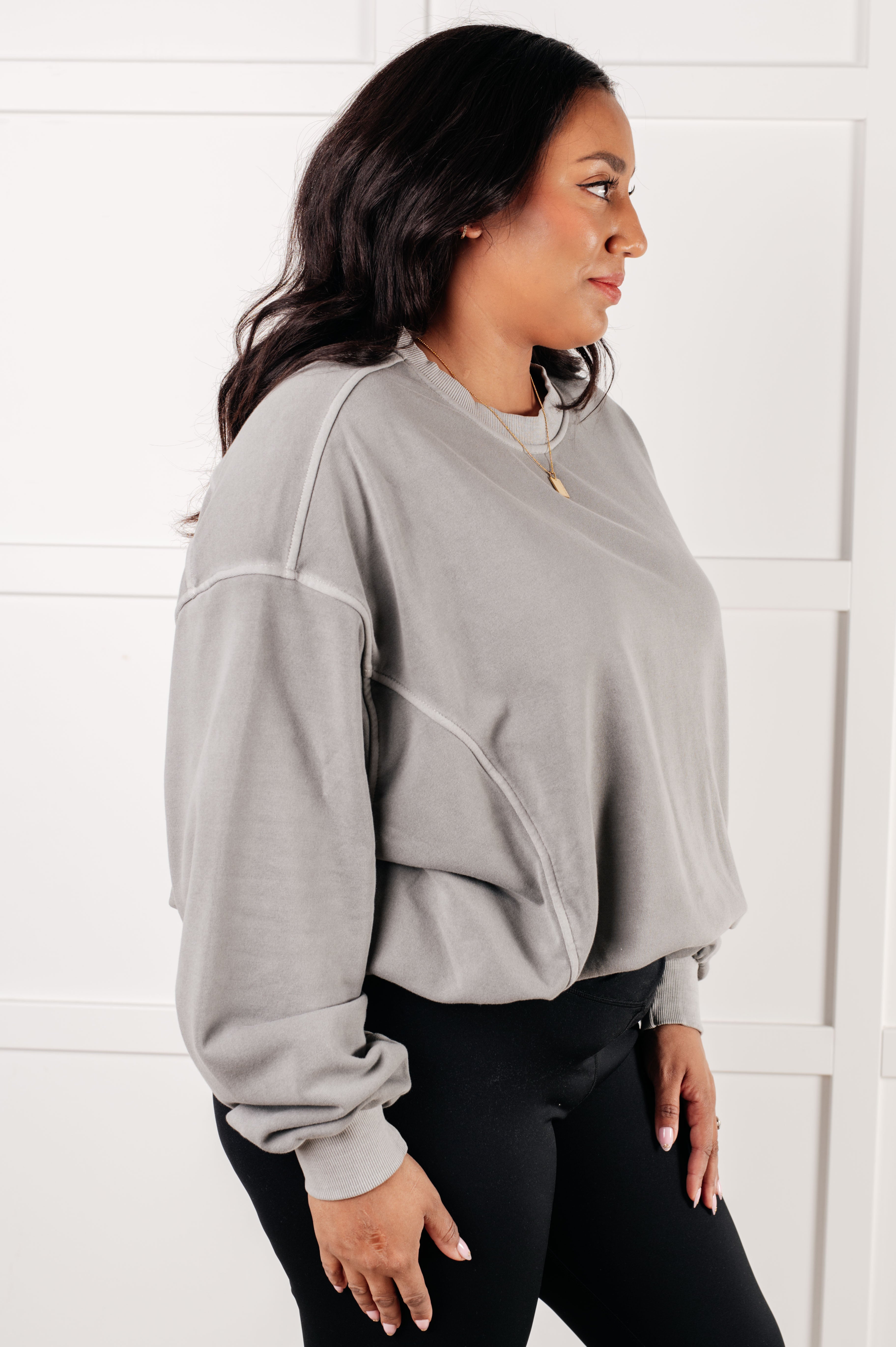 Beyond the Basics Pullover in Sleet Tops Ave Shops- Tilden Co.