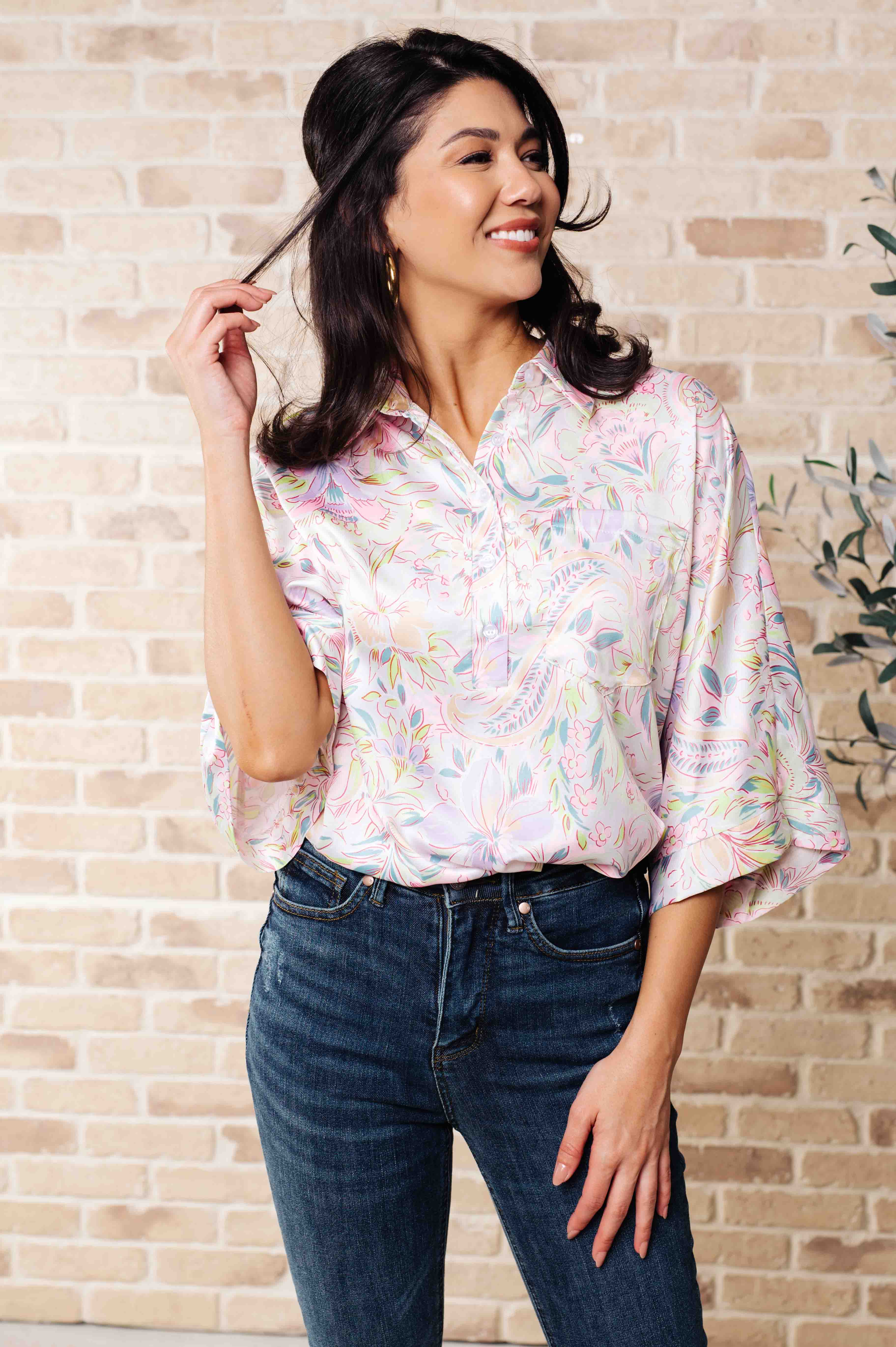 Blissful Botanicals Blouse Tops Ave Shops- Tilden Co.