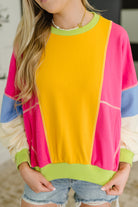Blockbuster Color Block Pullover in Bright Womens Ave Shops- Tilden Co.