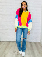 Blockbuster Color Block Pullover in Bright Womens Ave Shops- Tilden Co.
