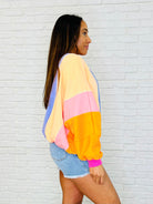 Blockbuster Color Block Pullover in Muted Womens Ave Shops- Tilden Co.