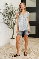Bloom Service V-Neck Blouse in Ivory Womens Ave Shops- Tilden Co.