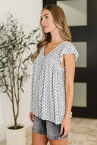 Bloom Service V-Neck Blouse in Ivory Womens Ave Shops- Tilden Co.