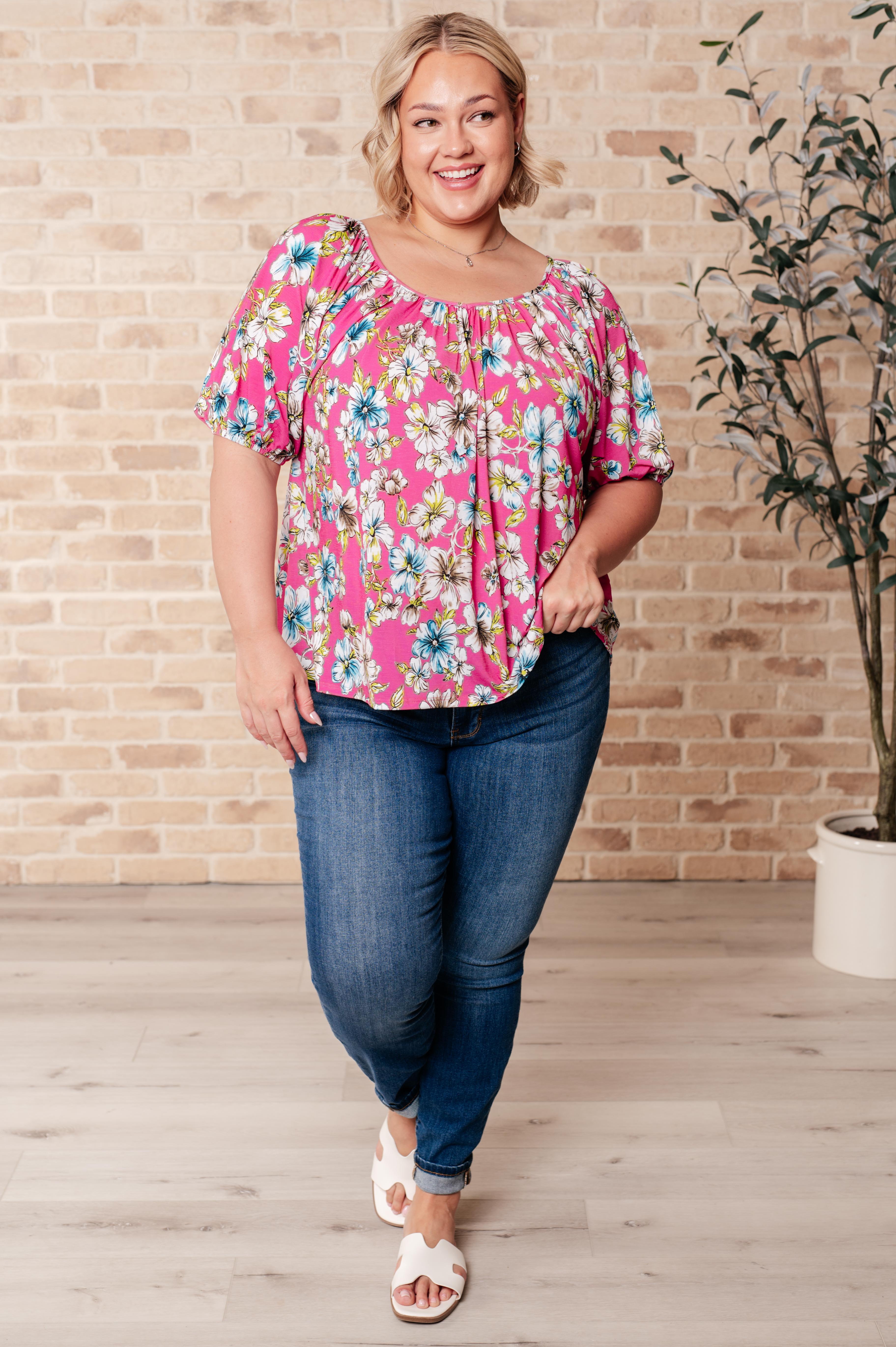 Bloom So Bright Floral Top Tops Ave Shops- Tilden Co.