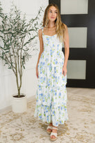 Bloomie Baby Tiered Dress in Ivory/Blue Womens Ave Shops- Tilden Co.