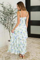 Bloomie Baby Tiered Dress in Ivory/Blue Knee Length Dress Ave Shops- Tilden Co.