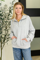 Bonbon Delight Half Zip Pullover in Grey Womens Ave Shops- Tilden Co.