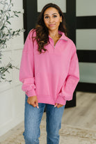 Bonbon Delight Half Zip Pullover in Pink Womens Ave Shops- Tilden Co.