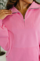 Bonbon Delight Half Zip Pullover in Pink Womens Ave Shops- Tilden Co.